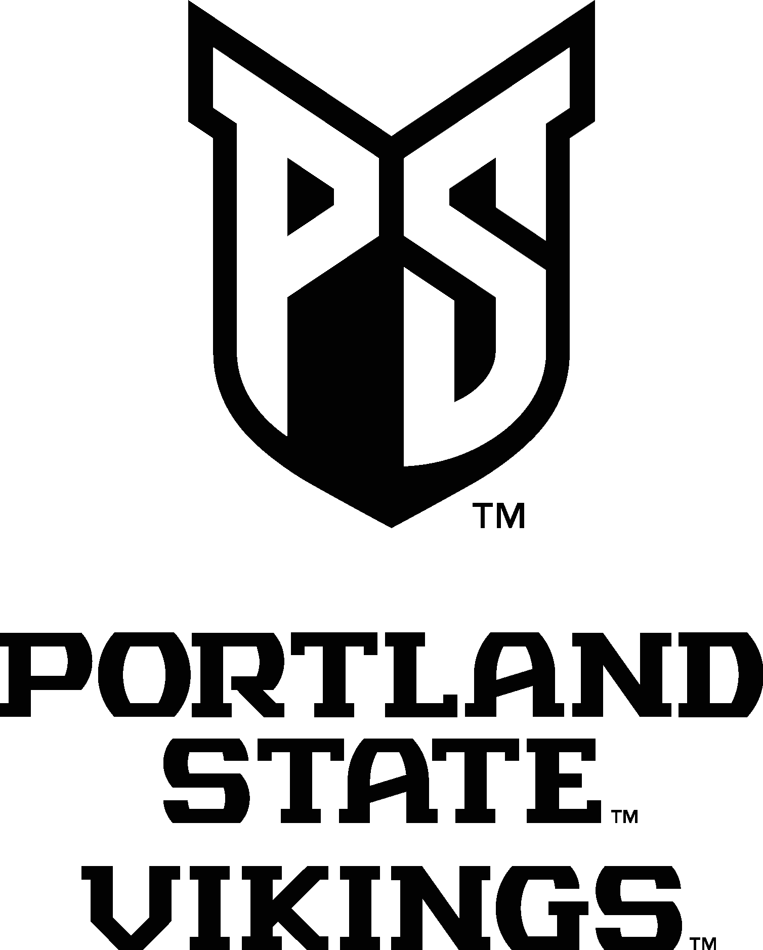 Portland State Vikings Black Logo Vector Logo